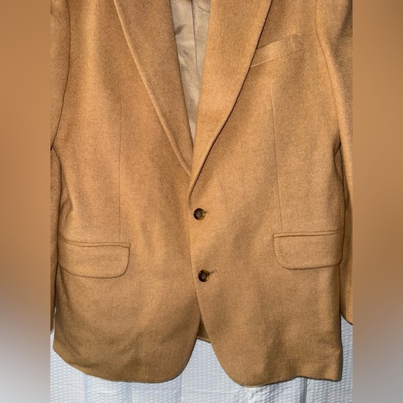 Hunt Valley Made In USA Men Suit Blazer 100% Camel Hair Size 44L - Picture 11 of 11